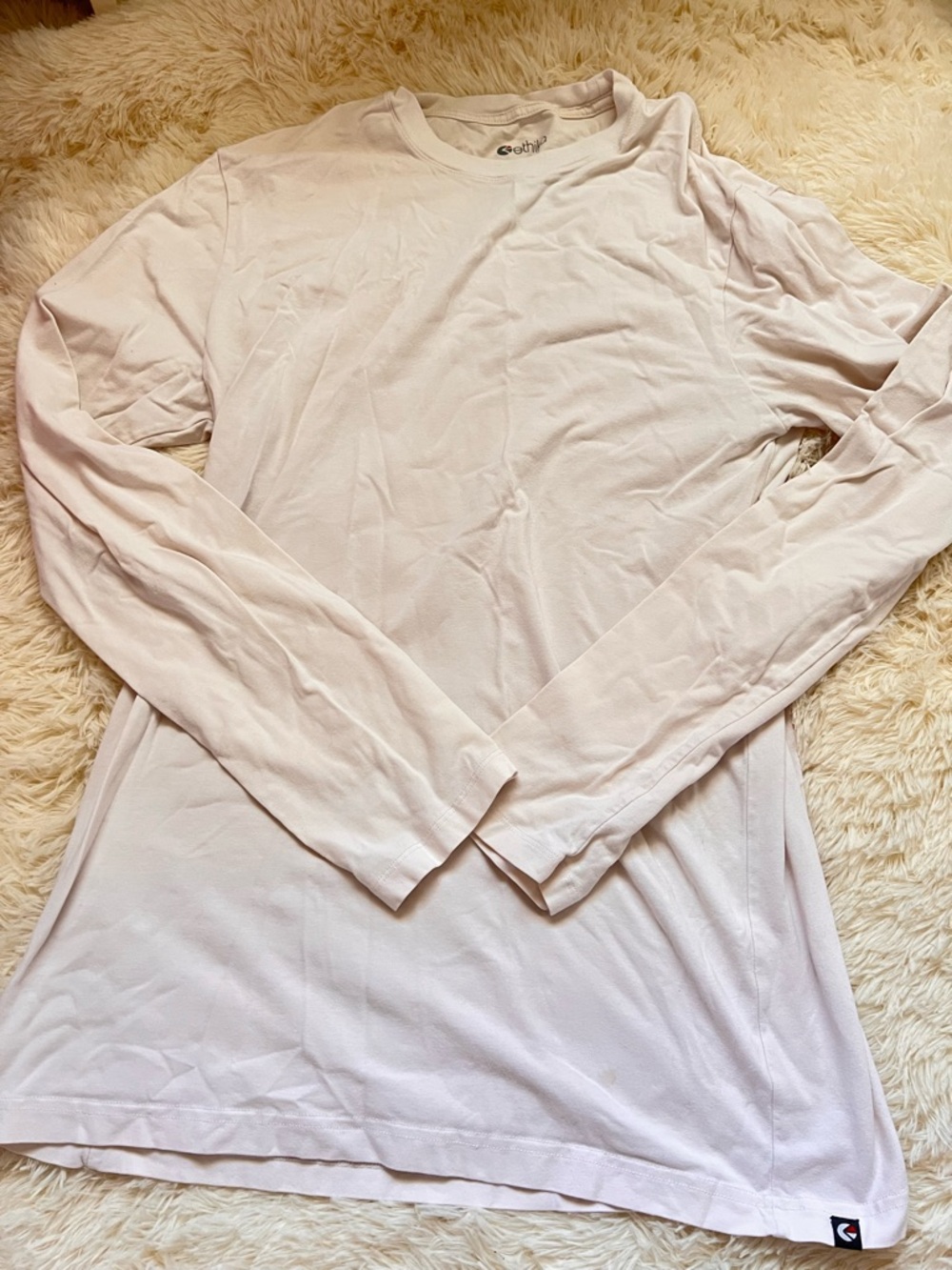 ethika White Long Sleeve Slim Tee